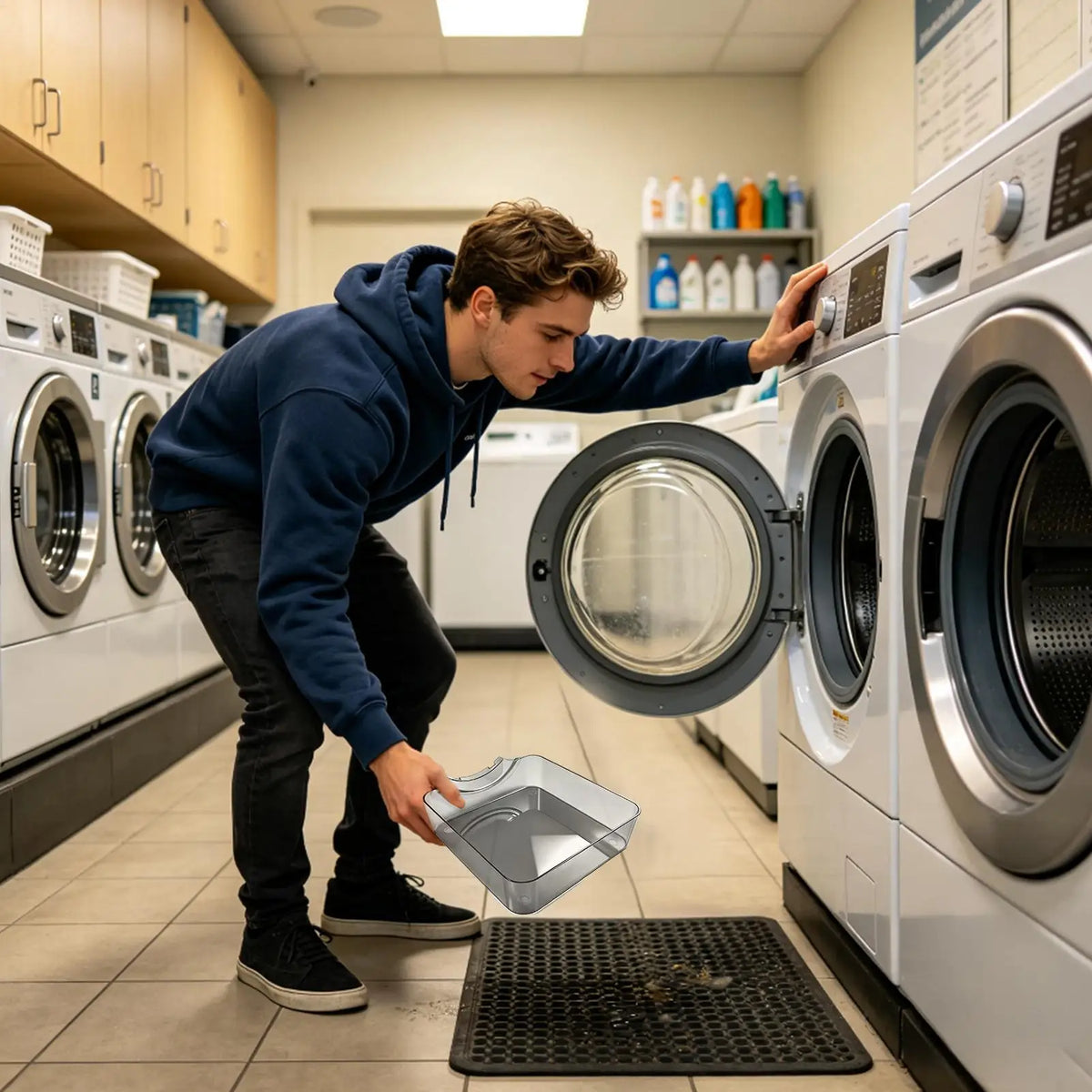 Washing Machine Drain Tray – Leakproof Lint Collection Pan