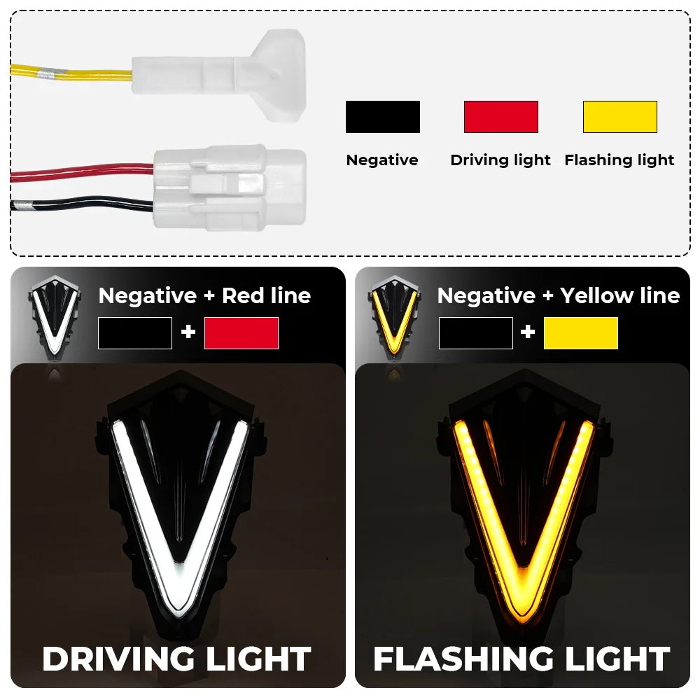 V-Shape LED DRL for Yamaha TMAX 530 2015-2016 | Waterproof Driving Lamp Motorcycle DRL Light Nixie