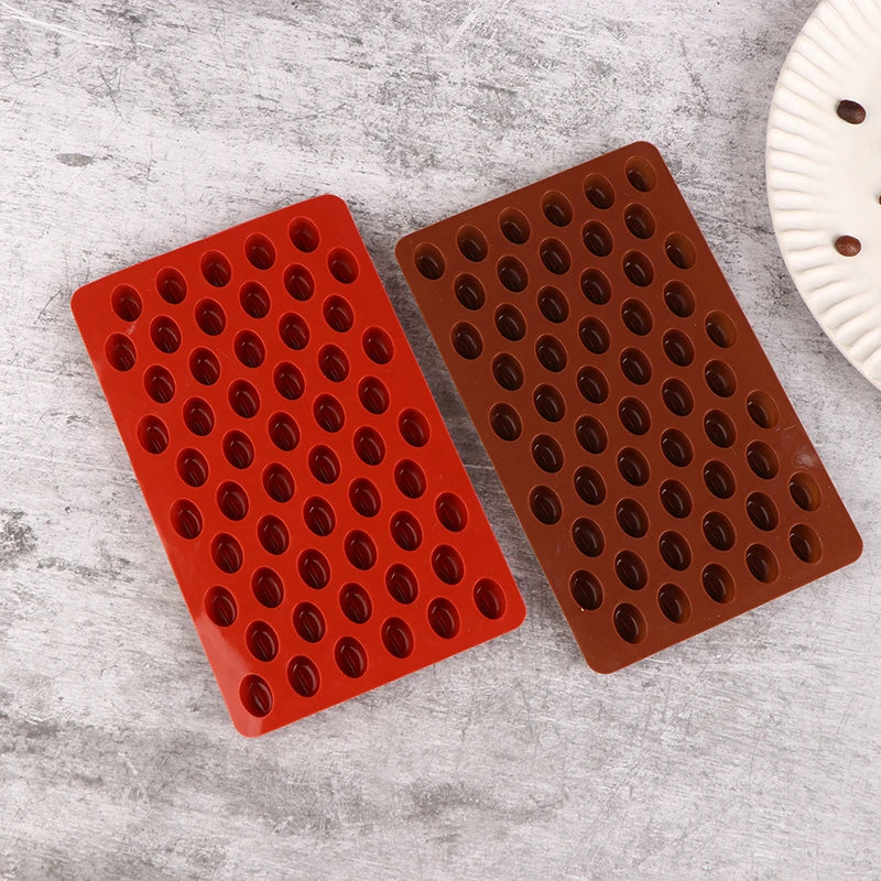 55-Cavity Coffee Bean Silicone Mold – Chocolate, Ice & Candy Silicone Baking Mold Nixie