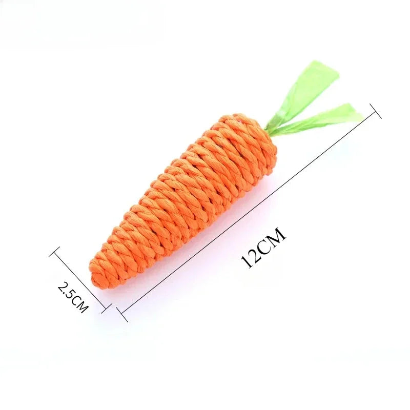 Carrot Cat Teaser Toy – Sisal Hemp Rope with Sound | Nixie Cat Teaser Toy Nixie small size