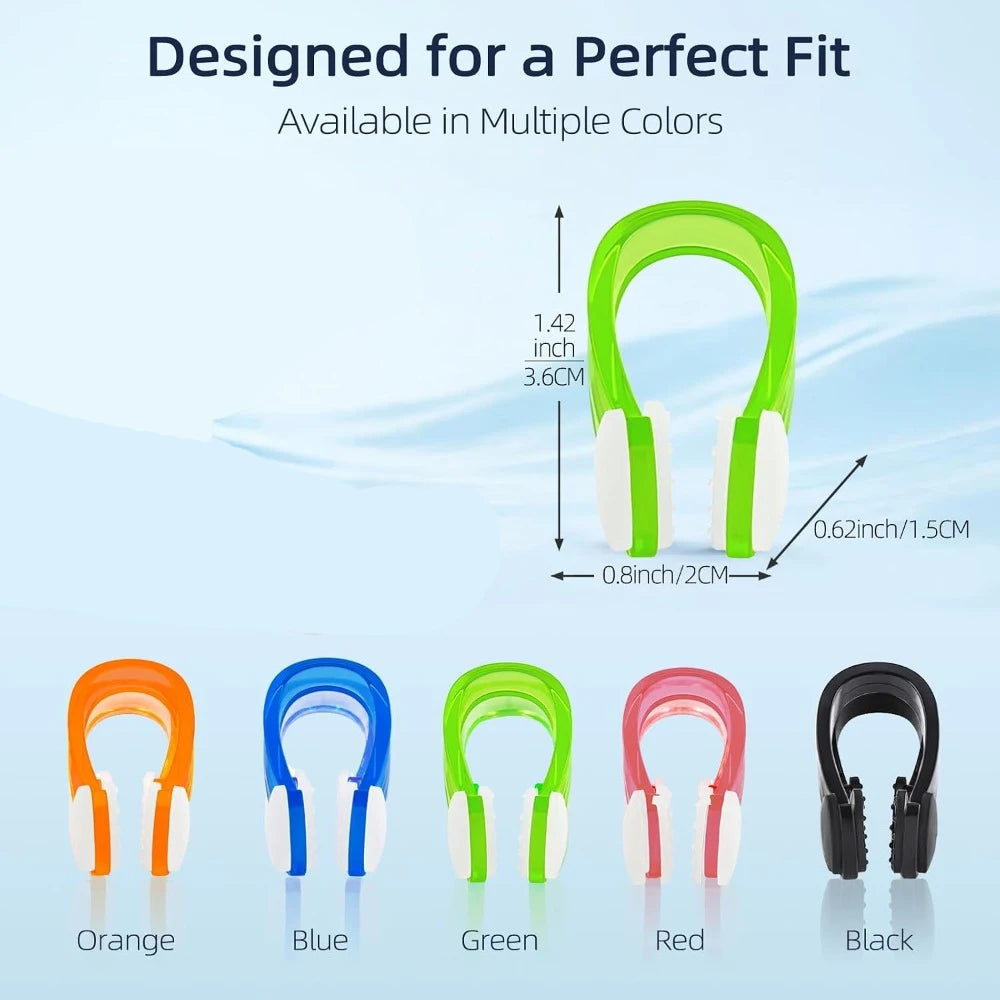 Swimming Nose Clips 10 Pack – Silicone Nose Plugs & Storage Case Swimming Nose Clips Nixie