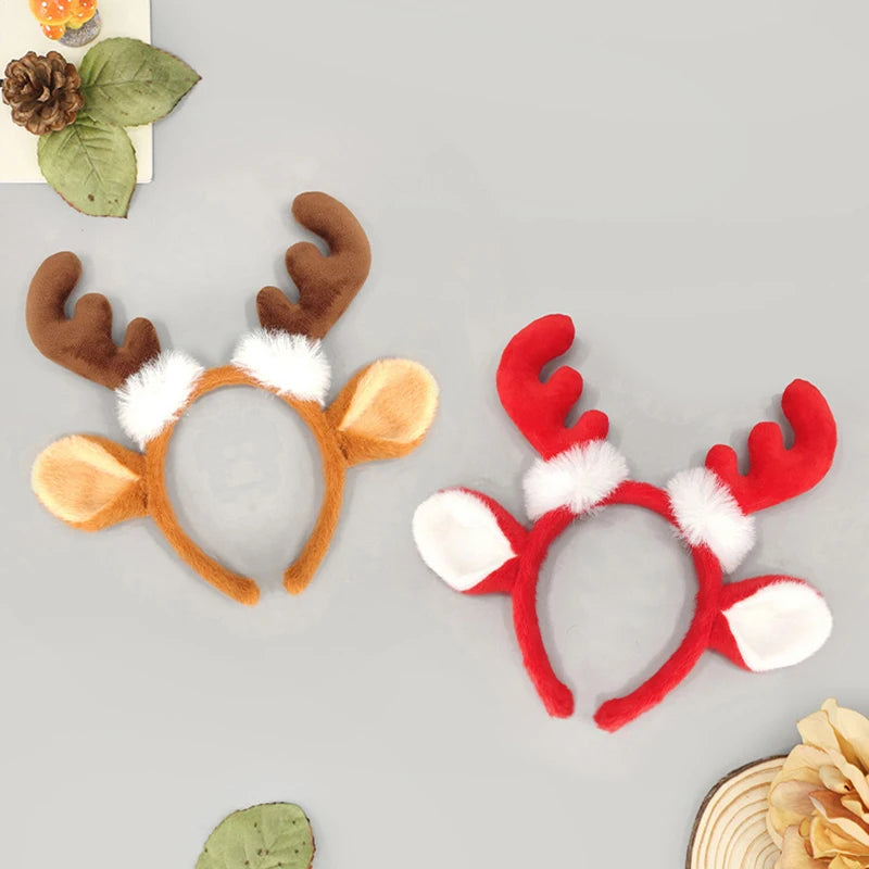 Plush Reindeer Antlers Headband – Cosplay Lolita Deer Ears Costume Headband Nixie
