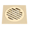 Brass Square Shower Floor Drain Removable Strainer – Gold Finish Shower Floor Drain Nixie WHITE