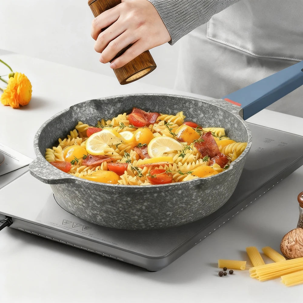 Maifan Stone Nonstick Frying Pan – Volcanic Rock Induction Wok Nonstick Frying Pan Nixie