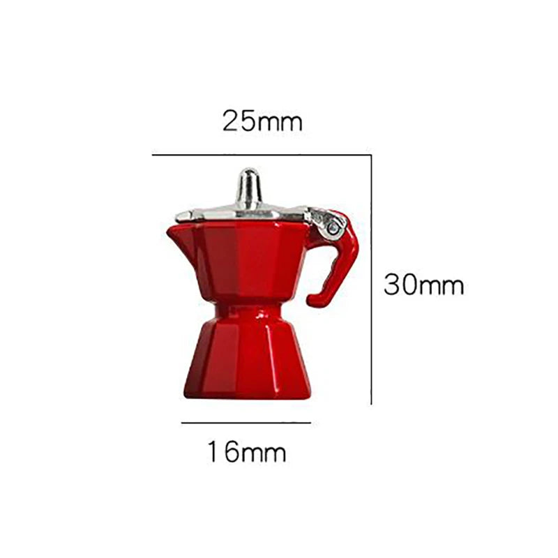 Miniature Coffee Pot Dollhouse Model Toy – Alloy, Ages 14+