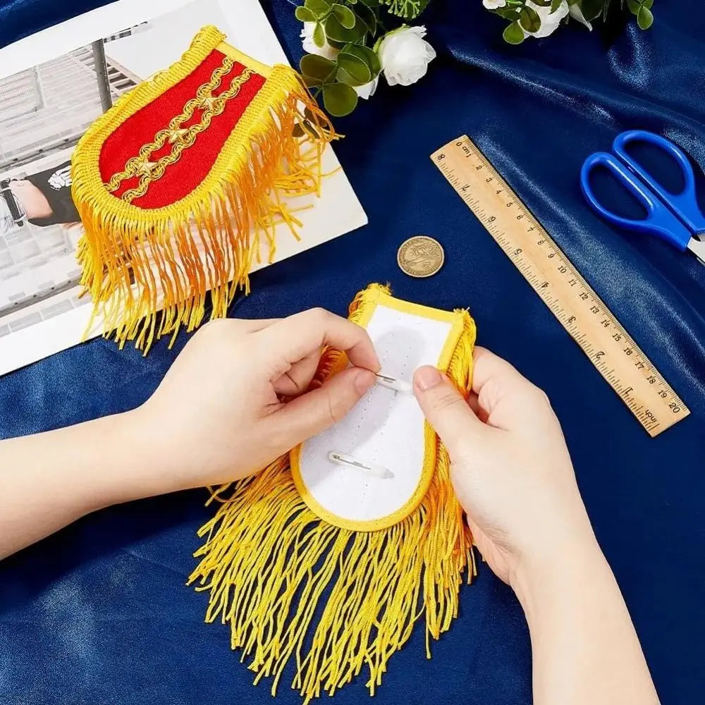 Star Tassel Fringe Epaulettes Shoulder Pads for Jackets – 1 Pair
