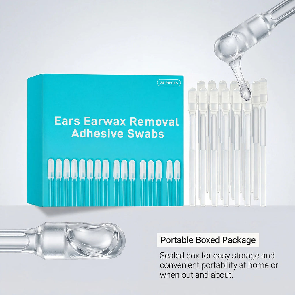 24 Pcs Sticky Ear Wax Removal Swabs – Disposable Ear Cleaner Ear Care Swabs Nixie
