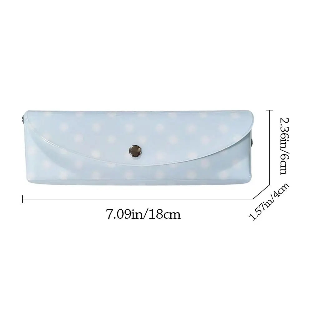 PVC Polka Dot Pencil Case Snap-Button Pen Pouch – School & Office Pencil Case Nixie