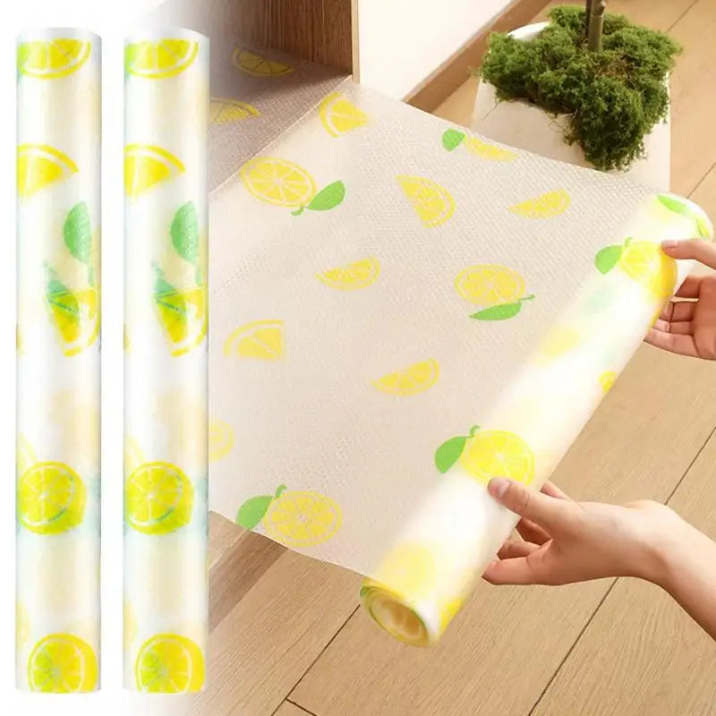 Lemon Pattern Non-Slip Drawer Liner – Waterproof Cuttable EVA Mat Drawer Shelf Liner Nixie