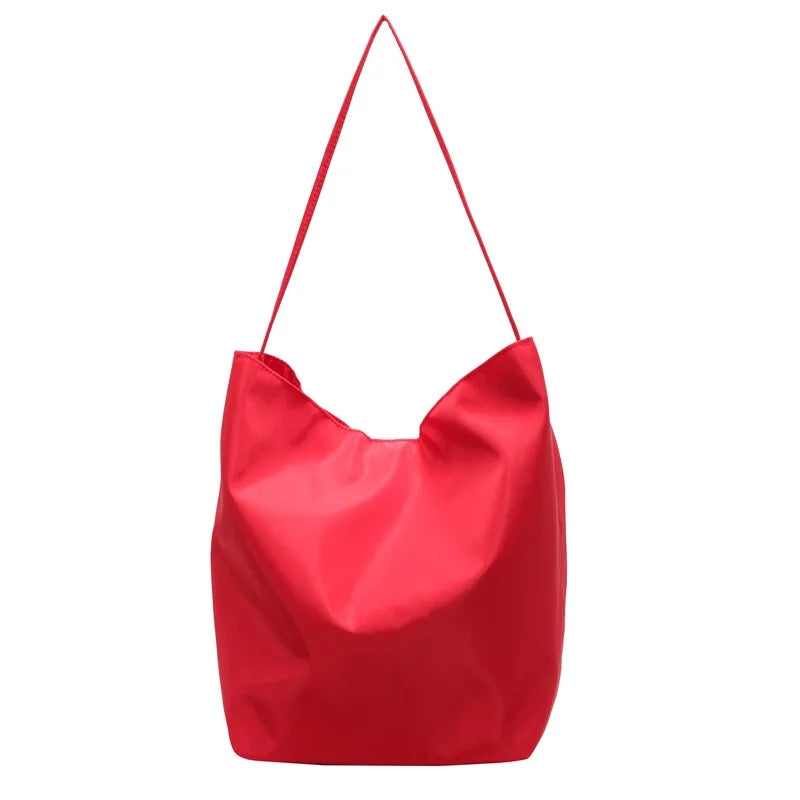 Women's Large Nylon Bucket Tote Shoulder Bag | Minimalist Bucket Tote Bag Nixie