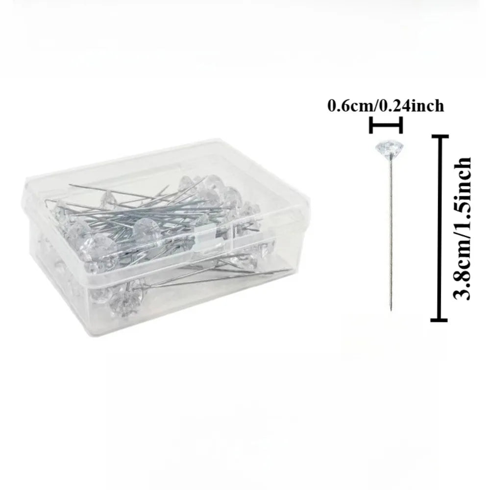200pcs Rhinestone Bouquet Pins – DIY Wedding Floral & Hair Wedding Craft Pins Nixie