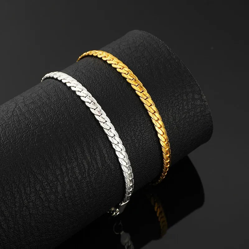 Unisex 5mm Copper Link Bracelet with Lobster Clasp | Gold & Silver