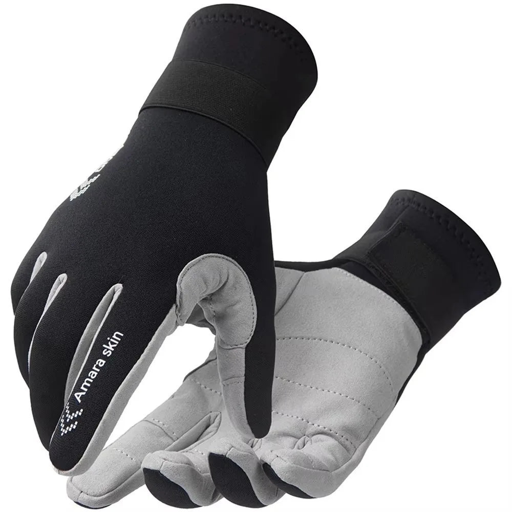 Nixie 2mm Neoprene Diving Gloves – Anti-Slip Fishing & Surf Neoprene Diving Gloves Nixie Black Grey XL