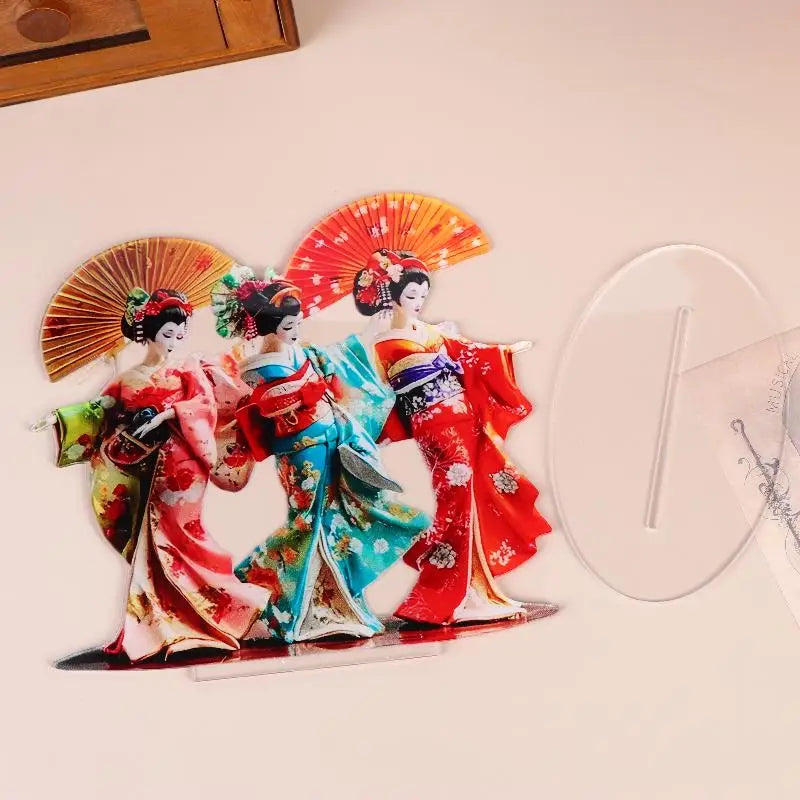 Japanese Geisha Acrylic Statue – Office Ornament & Party Décor Decorative Figurine Nixie