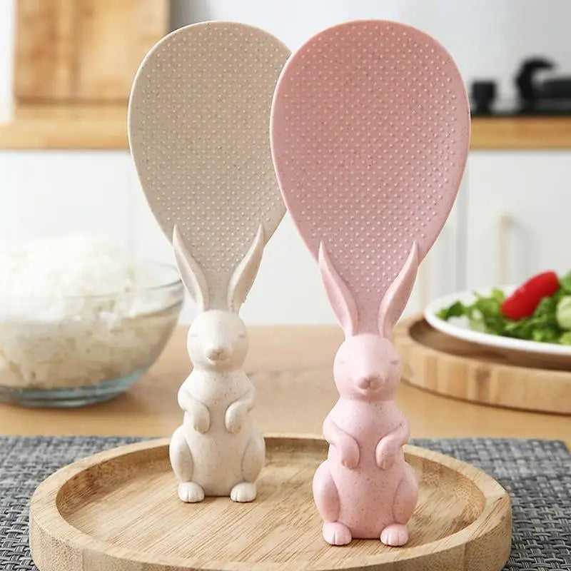 3D Rabbit Rice Paddle – Non-Stick BPA-Free Plastic Rice Spoon Rice Paddle Nixie
