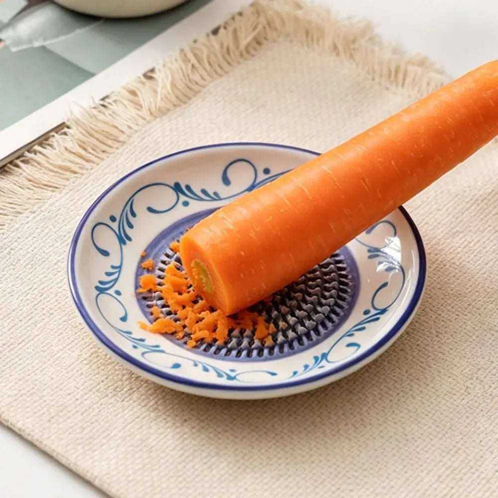 Ceramic Ginger Grater Round Plate – Multi-Purpose Kitchen Tool