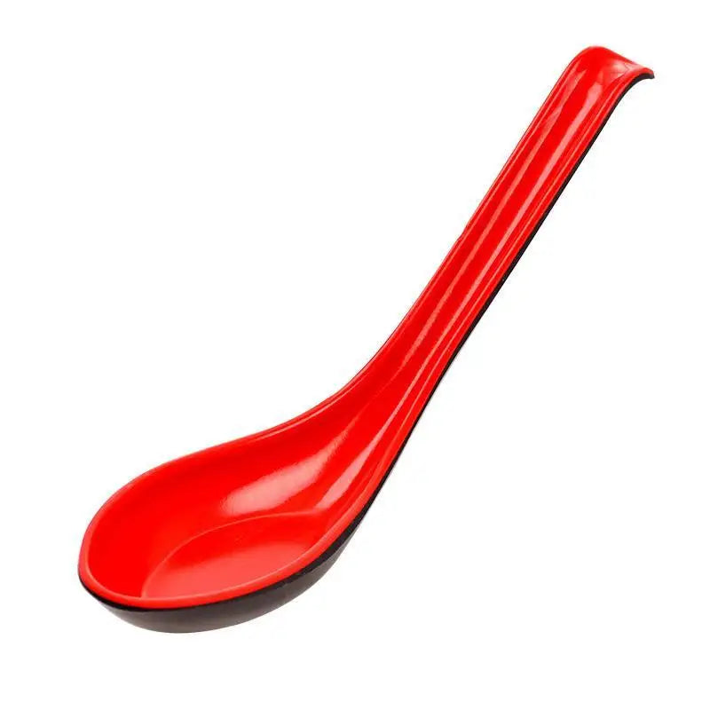 2pcs Japanese Ramen Soup Spoons Long Handle Melamine Drop-Resistant Soup Spoons Nixie