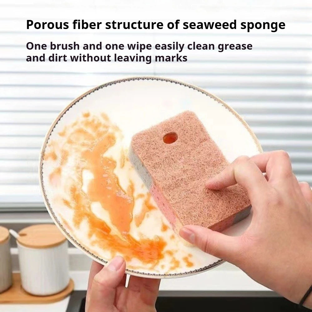 Double-Sided Microfiber Cleaning Sponge – Kitchen & Bathroom
