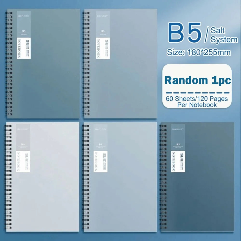 Double Spiral Notebook A5/B5 – 60 Sheets Lined Minimalist Spiral Notebook Nixie Salty B5-60sheets