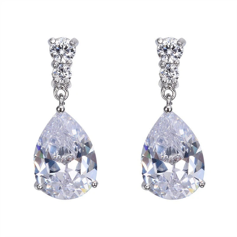 Women's Crystal Teardrop Drop Earrings – Wedding & Party Jewelry