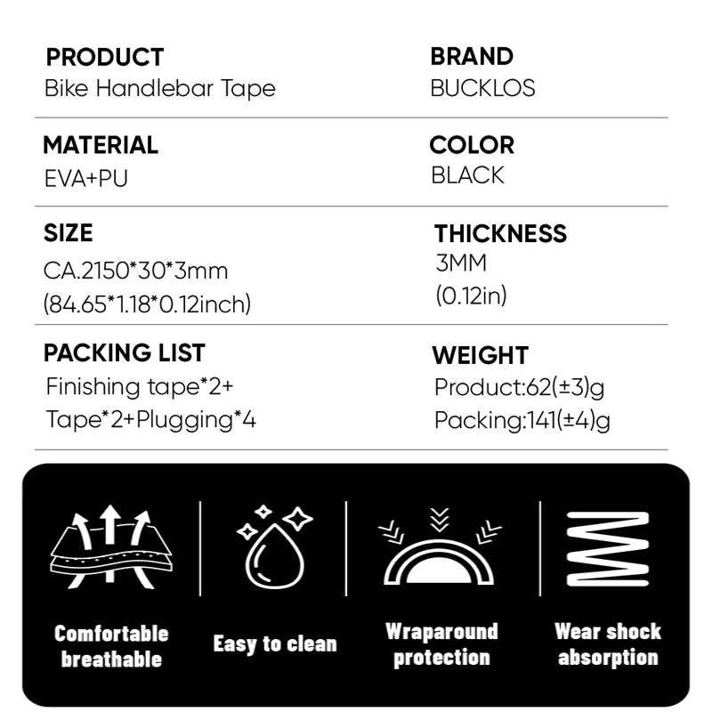 BUCKLOS Bar Tape Gravel Road Bike Handlebar Wrap Anti-Slip Bicycle Handlebar Tape Nixie