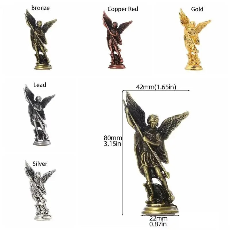 Saint Michael Archangel Figurine – Zinc Alloy Guardian Statue Religious Figurine Nixie