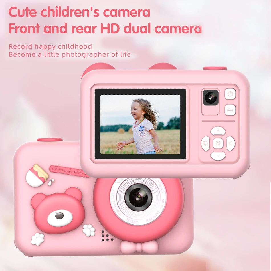 Kids Bear Digital Camera 1080P HD 26MP – Fun Gift for Children Kids Digital Camera Nixie