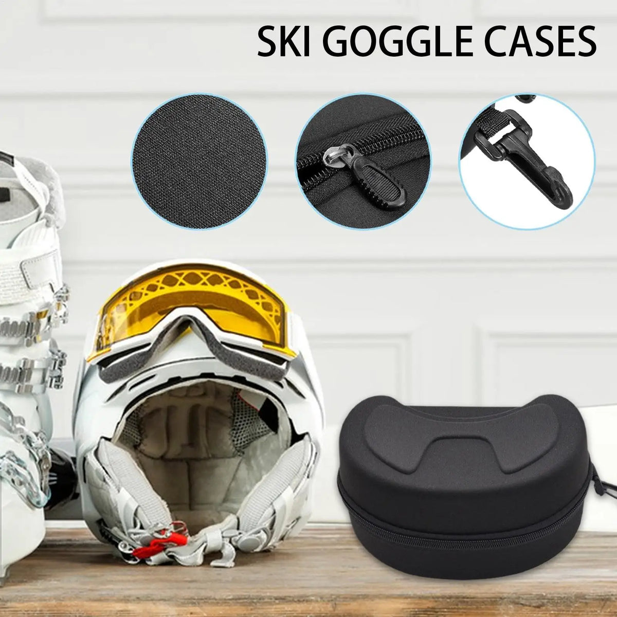 Hard EVA Ski Goggle Case – Shockproof Waterproof Travel Box