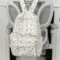 Retro Corduroy Backpack for Women – Stylish School Bag Corduroy Backpack Nixie White (No Charm)