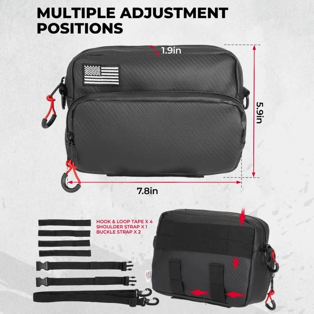 KEMIMOTO Motorcycle Handlebar Bag – Universal Fork & Sissy Bar Motorcycle Handlebar Bag Nixie