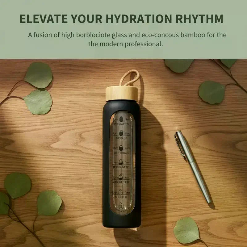 1L Borosilicate Glass Water Bottle – BPA-Free & Leakproof Glass Water Bottle Nixie