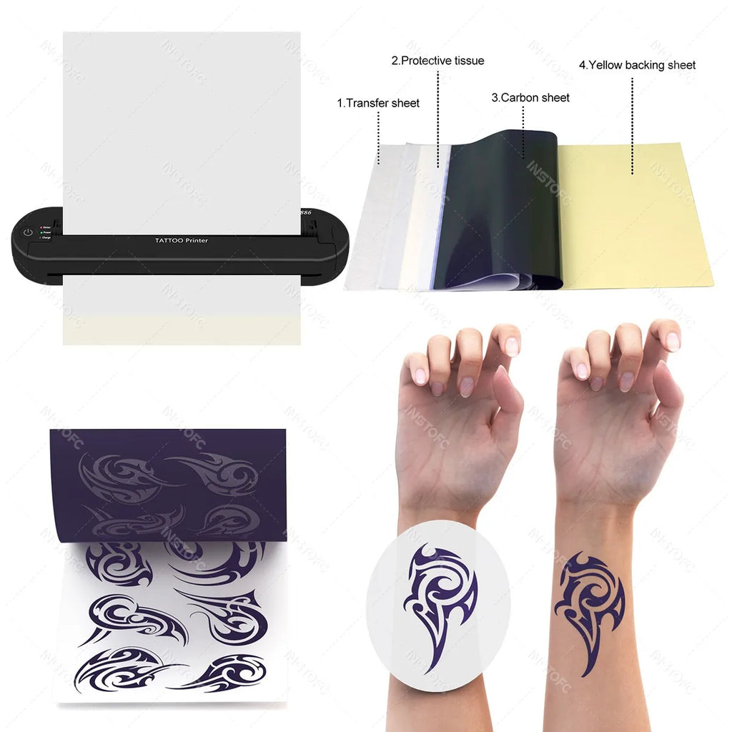 INSTOFC ATS886 A4 Wireless Tattoo Stencil Thermal Printer