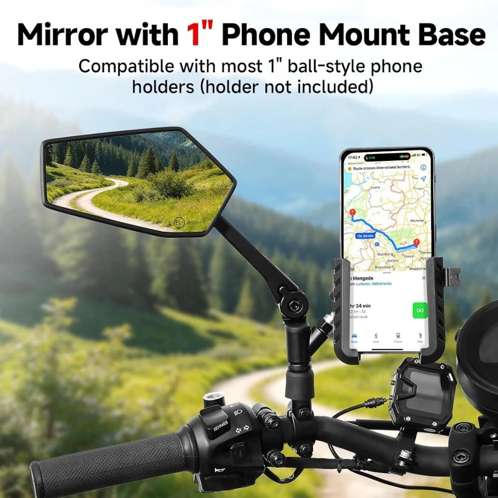 Motorcycle Side Mirrors 1" Ball Mount Aluminum Alloy M10 Pair Motorcycle Side Mirrors Nixie