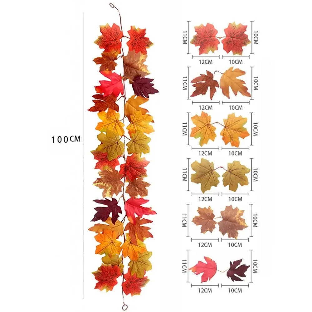 Autumn Artificial Maple Leaf & Pumpkin Garland – Fall Decor Artificial Fall Garland Nixie
