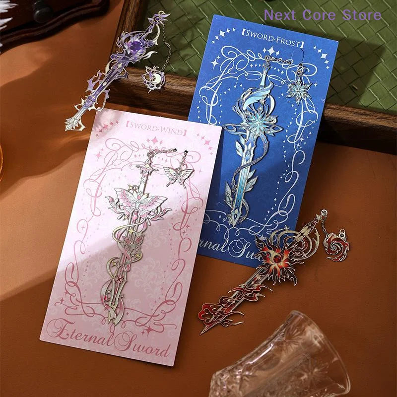 Anime Elemental Metal Bookmark Colorful Enamel Hollow Design Metal Bookmark Nixie