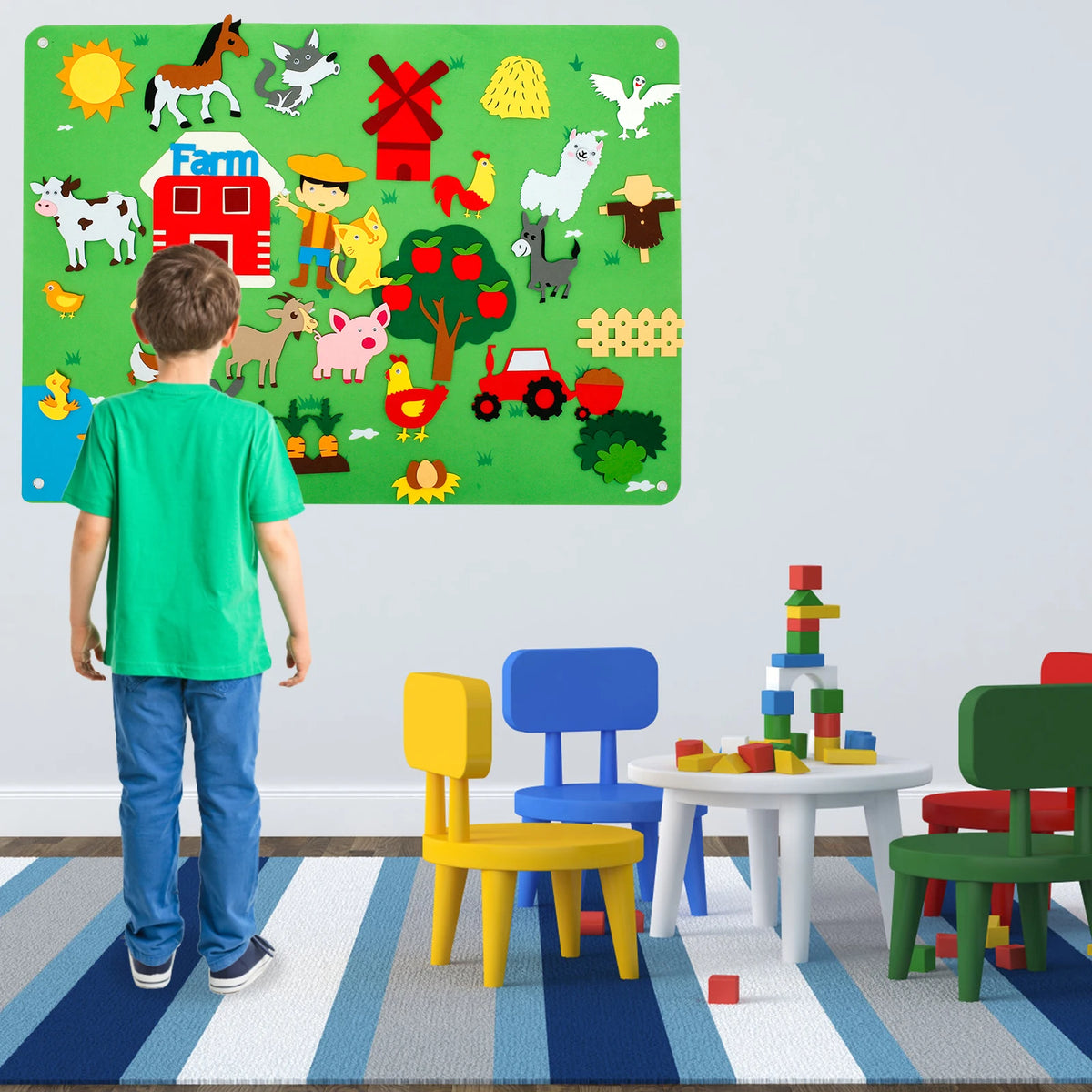 Farm Animals Felt Story Board Set – Toddler Learning Toy Felt Story Board Set Nixie