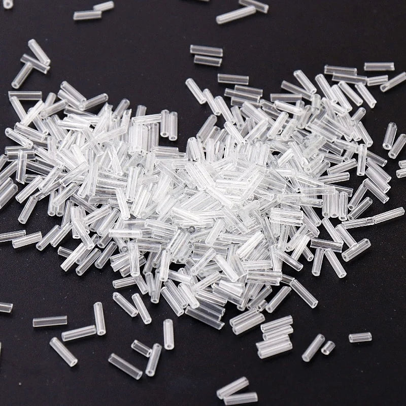 200Pcs Glass Bugle Tube Seed Beads 2x6mm – DIY Jewelry Making Glass Seed Beads Nixie