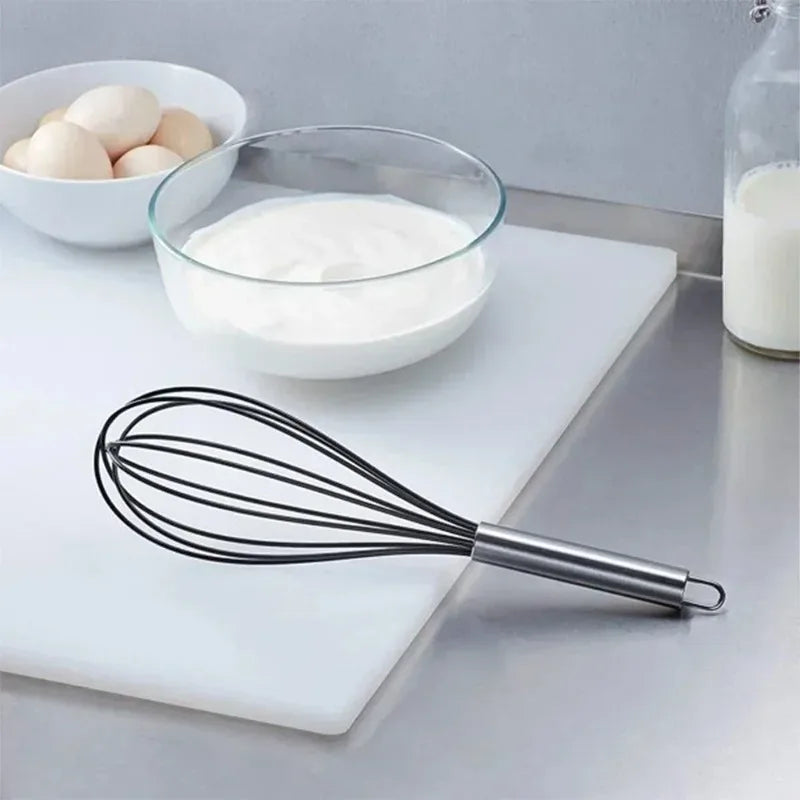 10-Inch Stainless Steel Balloon Whisk Manual Egg Beater Kitchen Balloon Whisk Nixie