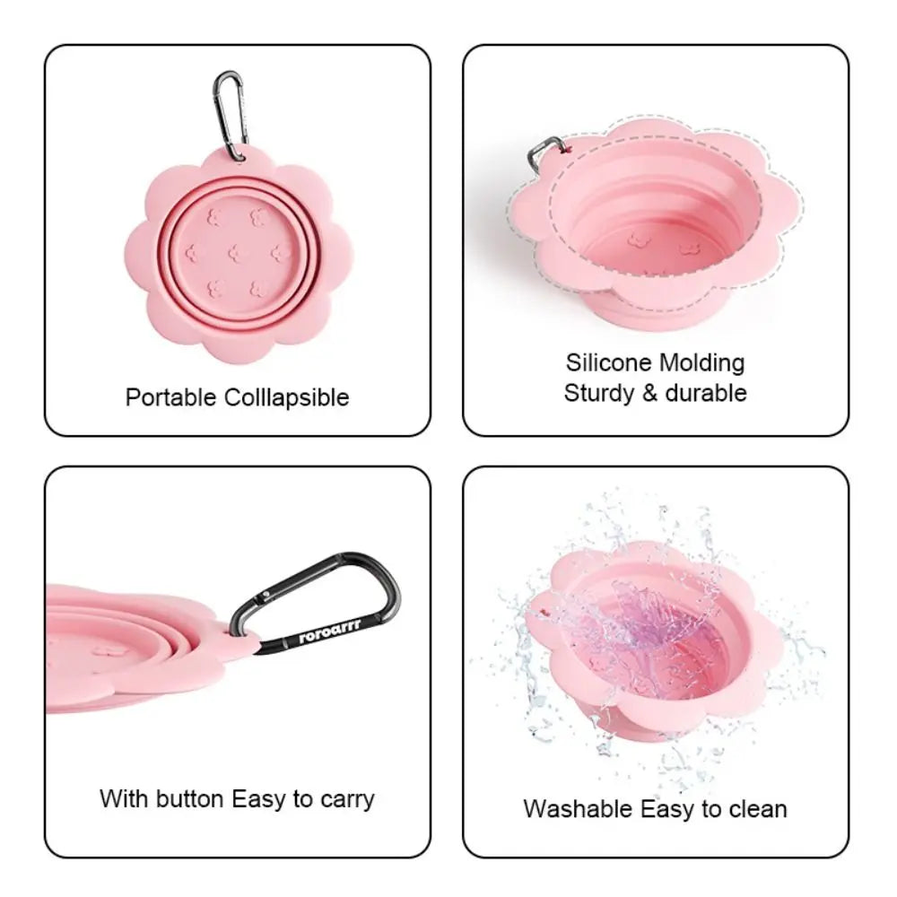 Collapsible Silicone Dog Bowl 350ml | Portable Travel Pet Bowl Collapsible Pet Bowl Nixie