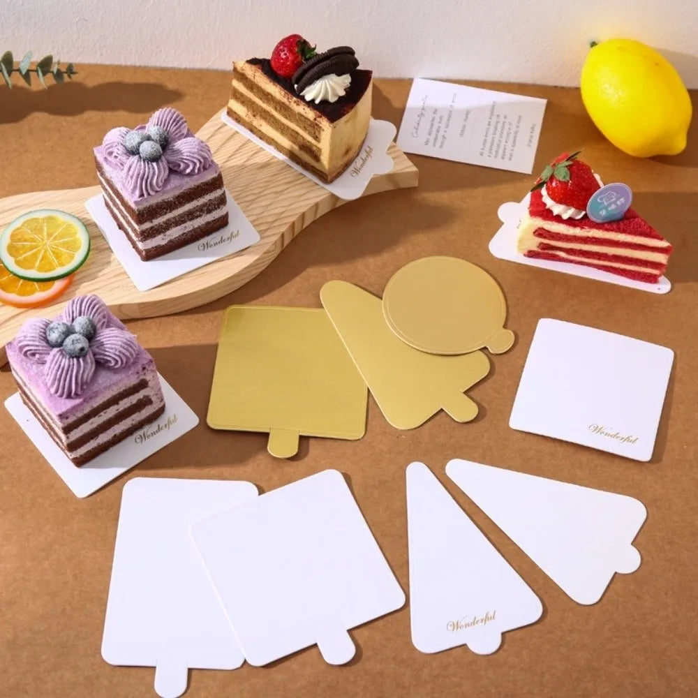 50/100pcs Disposable Cake Boards Gold White Paper Food Mats Cake Boards Nixie