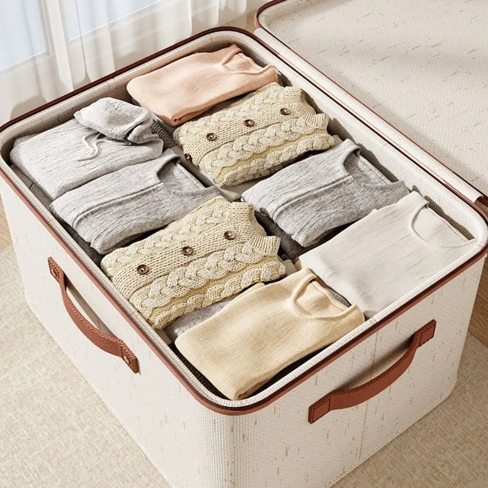 Large Dustproof Clothes Storage Box with Lid – Foldable Organizer