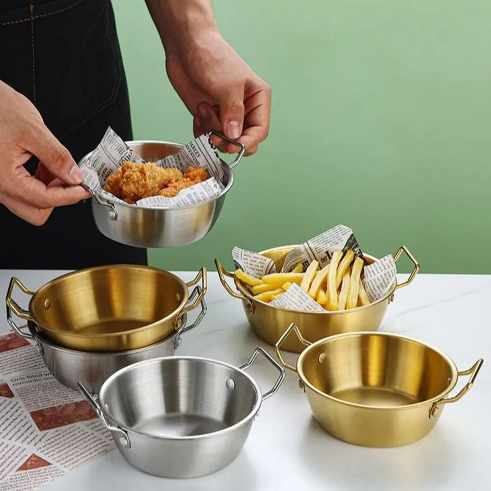 Stainless Steel Bowl with Handle – Korean Rice & Sauce Bowl Serving Bowl Nixie
