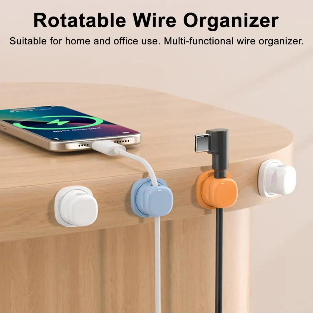 360° Rotatable Magnetic Cord Holder & Cable Organizer Clip