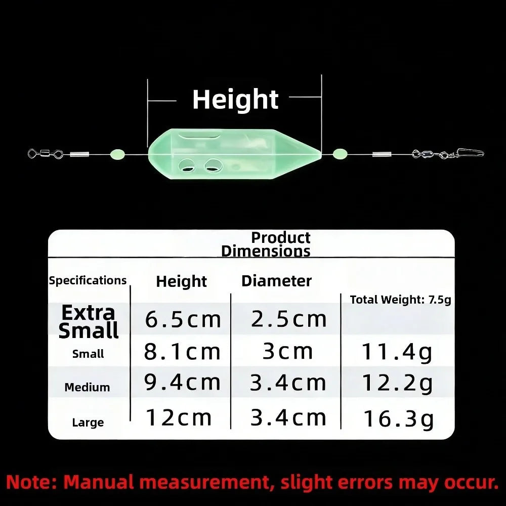 3pcs Luminous Rotating Swim Feeder Bait Cage Set S M L Swim Feeder Bait Cage Nixie