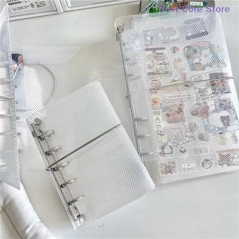A6 Mini PP Three-Fold Loose Notebook Cover | Card & Photo Storage Notebook Cover Nixie