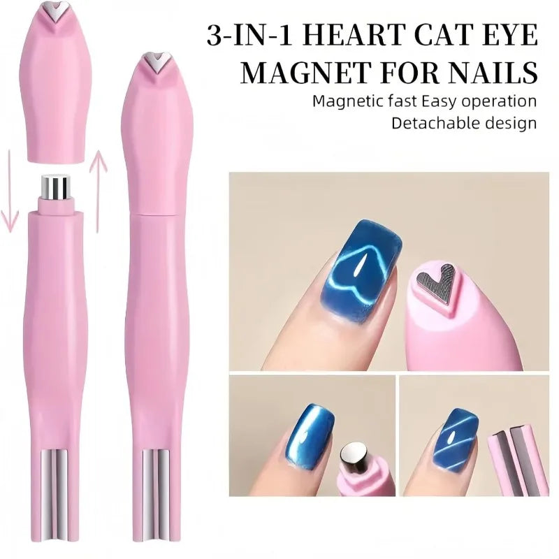 Heart-Shaped Cat Eye Magnetic Nail Art Tool | DIY Manicure Nail Art Magnet Nixie