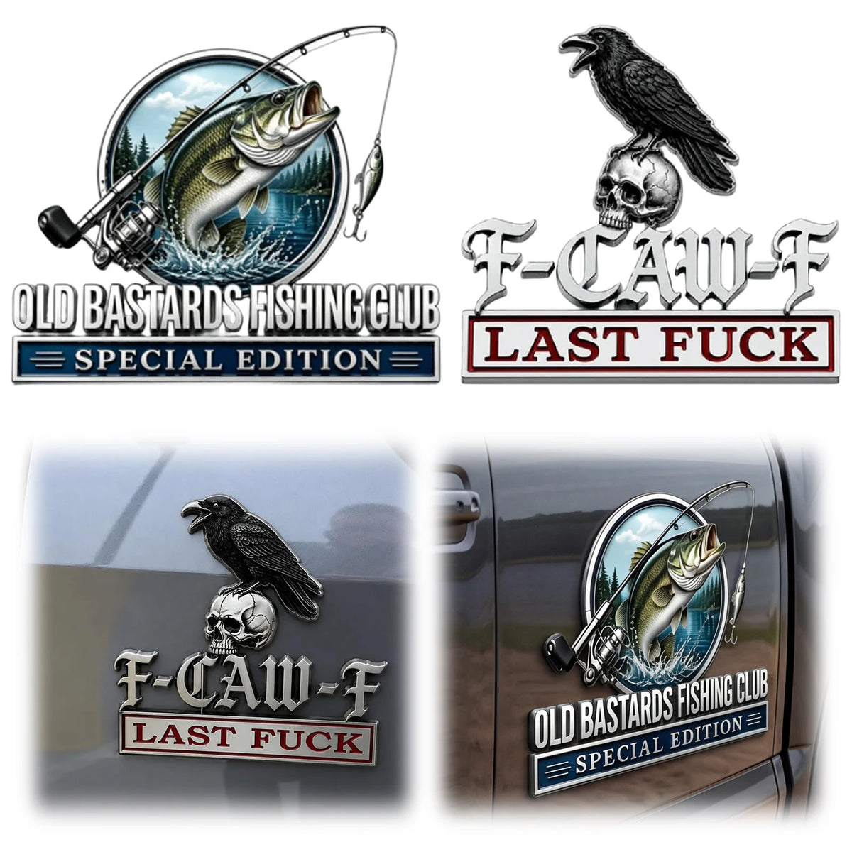 Crow Skull Car Badge Decal Sticker – Fits Car, Truck, SUV Car Badge Decal Nixie