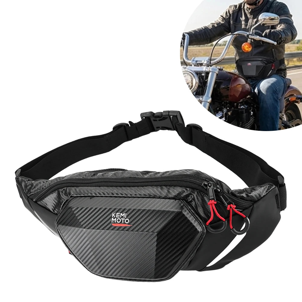 KEMITOUR EVA Waterproof Motorcycle Waist & Leg Bag Fanny Pack Motorcycle Waist Bag Nixie Black