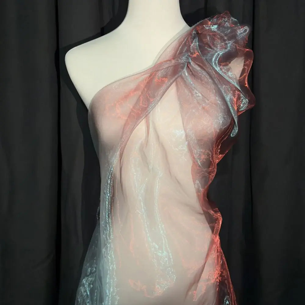Two-Tone Gradient Organza Fabric 150x100cm – Soft Sheer Yarn Organza Craft Fabric Nixie