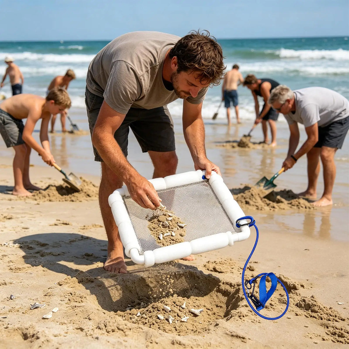 Floating Shark Tooth Sifter Strainer with Wrist Strap